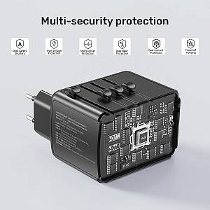 Unitek P1121A Universal Travel Wall Charger 35W 2xUSB-C + 3xUSB-A