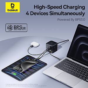 Baseus Charger Desktop 100W 3C+U SUPER GAN Retractable Cable 100W EU