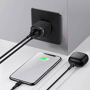 Baseus Charger Wall 10.5W 2xUSB-A EU Black