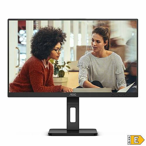 Aoc Monitor 23.8, Speakers, Ips, Wled, Fhd 1920 X 1080, 20M:1, 300 Cd/m2, 4MS, 75HZ, Tilt, Height Adjustable, Swivel, Pivot, Vga, Dp, Hdmi, Wallmount, 3YW, Black