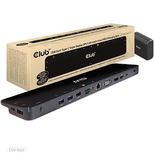 Club3D 4K ChargingDock USB-C ->5xUSB3/DP/HDMI/VGA/LAN 100W