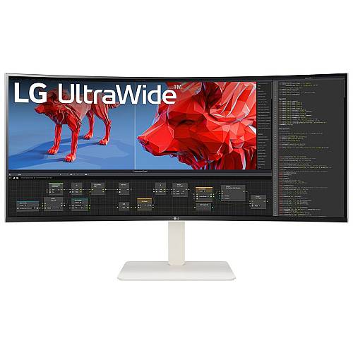 95.3cm/38 (3840x1600) LG 38BR85QC-W 21:9 o IPS 1ms 144Hz 2xHDMI DisplayPort USB-C RJ45 KVM Speaker White