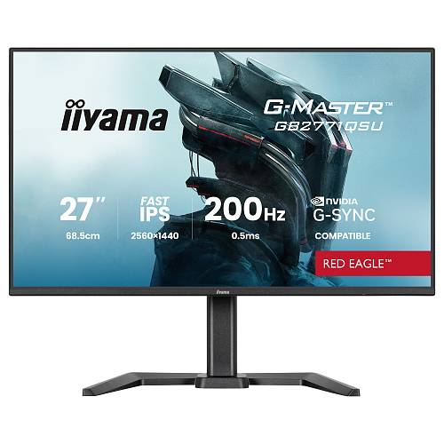 68.6 cm/27? (2560×1440) iiyama GB2771QSU-B1 16:9 QHD Fast IPS 0.5 ms (MPRT) 200 Hz HDMI 2× DisplayPort USB-C VESA 100×100 Black