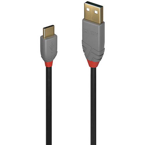 LINDY USB 2.0 Kabel Typ A/C Anthra Line M/M 1m