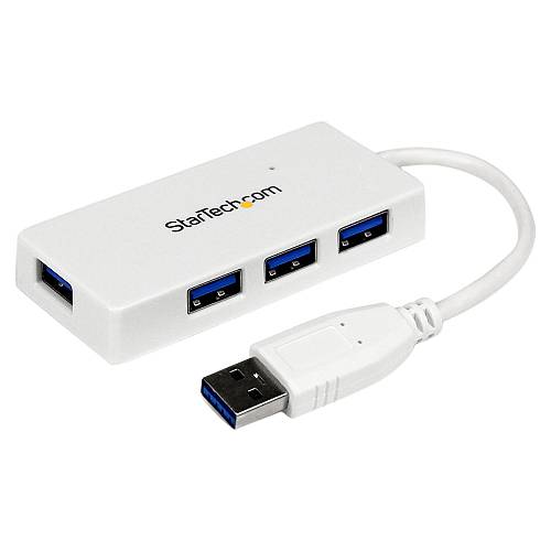 StarTech WHITE 4 PORT MINI USB 3.0 HUB