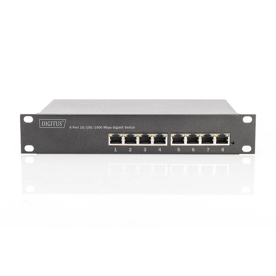 DIGITUS Switch 8-Port Gigabit 80W PoE Managed black