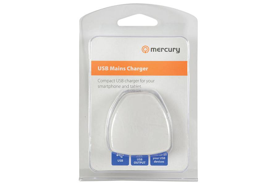 Mercury Compact USB Mains Charger 2.1A 421.743UK