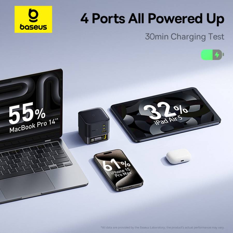 Baseus Charger Desktop 100W 3C+U SUPER GAN Retractable Cable 100W EU