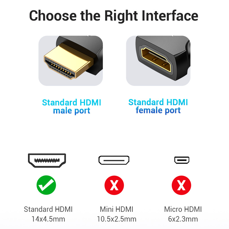 Vention HDMI Adaptor Male to Female 4K60Hz AIMB0